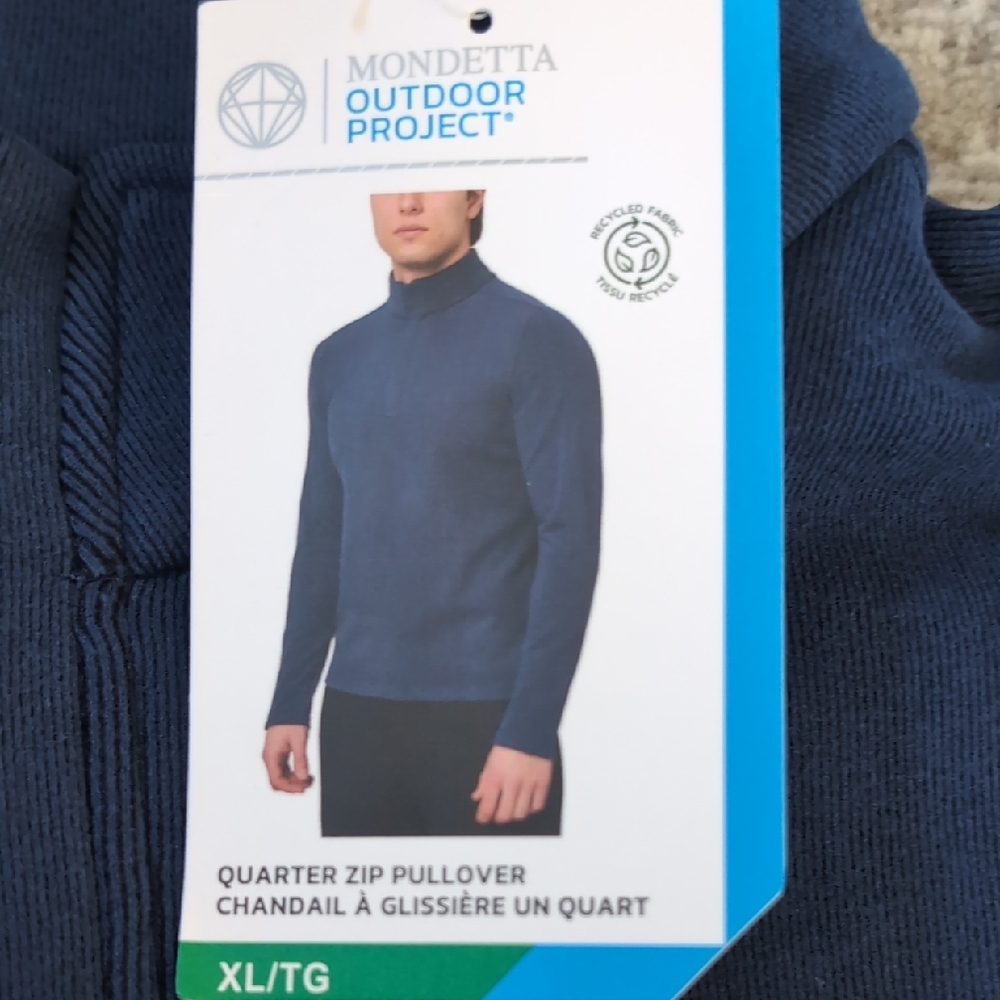 XL: Mondetta Blue Quarter Zip Sweater